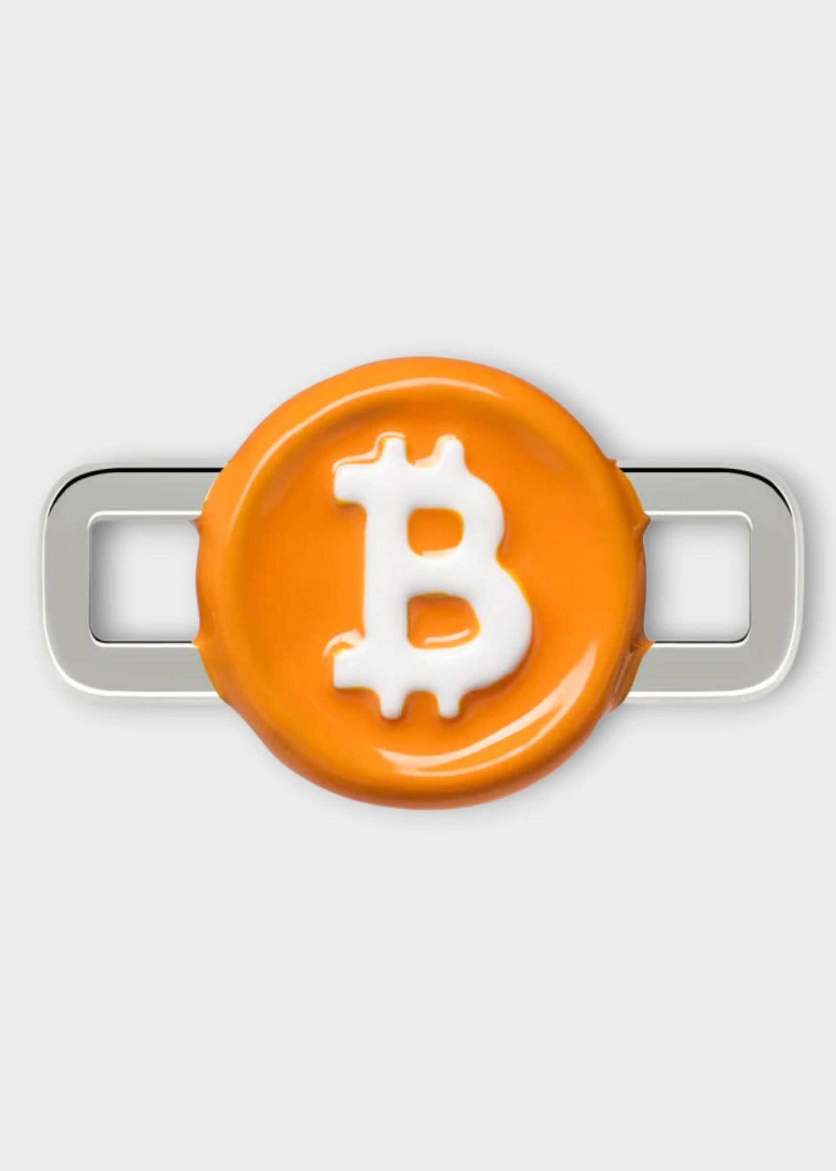 Poubel Poubel Charm, Print, Bitcoin Charm Painted Enamel w/ Sterling Silver