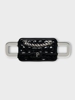 Poubel Poubel Charm, Print, Quilted Bag Charm Painted Enamel w/ Sterling Silver