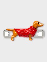 Poubel Poubel Charm, Print, Cozy Dachshund Charm Painted Enamel w/ Sterling Silver