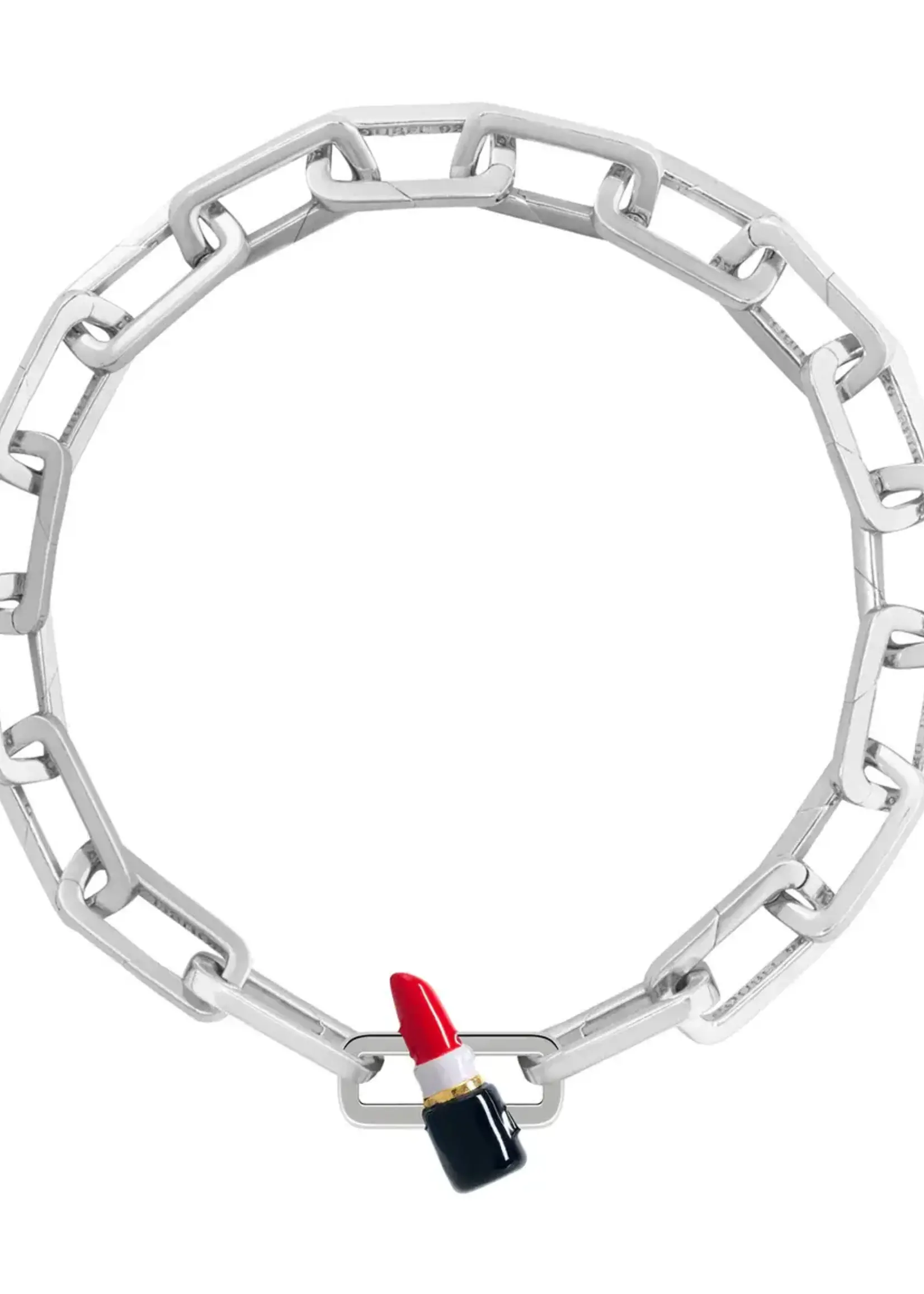 Poubel Poubel Charm, Print, Lipstick Charm Painted Enamel w/ Sterling Silver