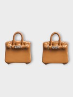 Poubel Poubel Earrings, Print, Bag Studs Painted Enamel w/ Sterling Silver