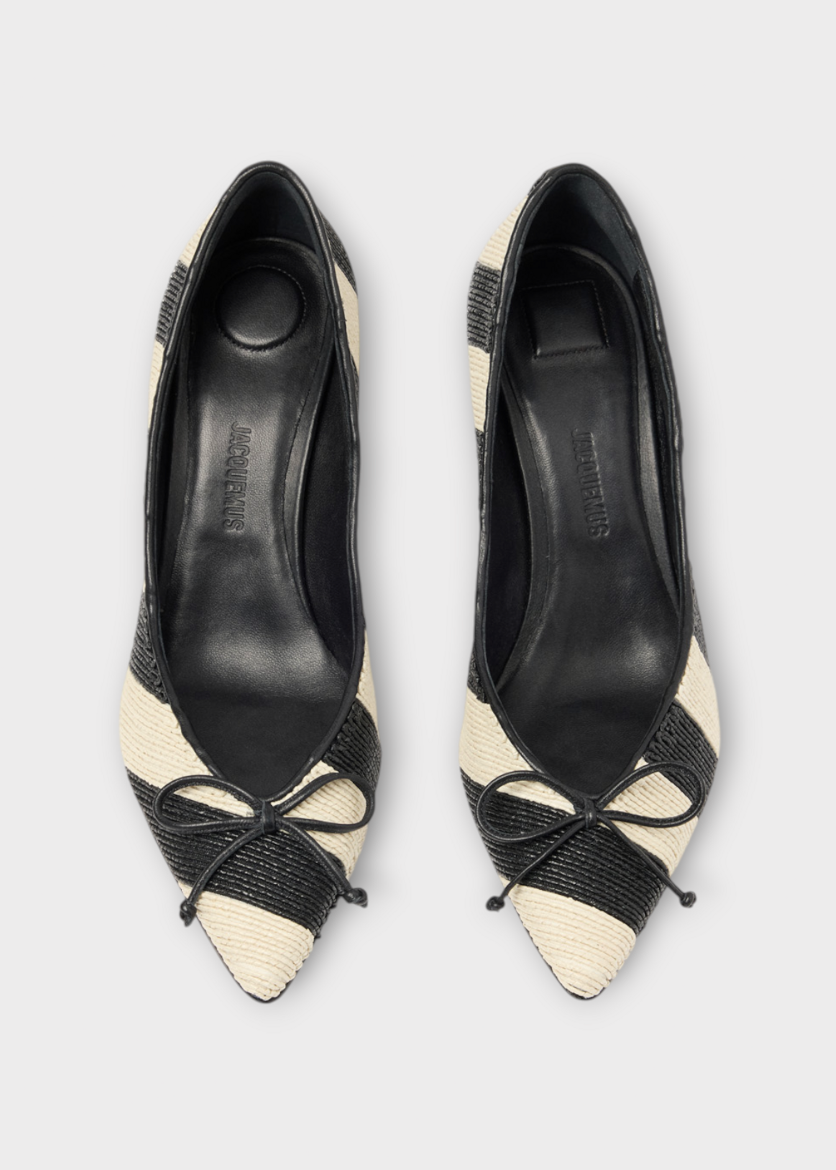 Jacquemus Jacquemus Heels, Multi, Tourni Twisted Pumps In Natural & Black