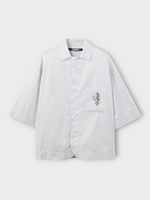 Jacquemus Jacquemus Shirt, Blue, Gardian Sort Sleeve Shirt In Rosemary Light Blue & Black