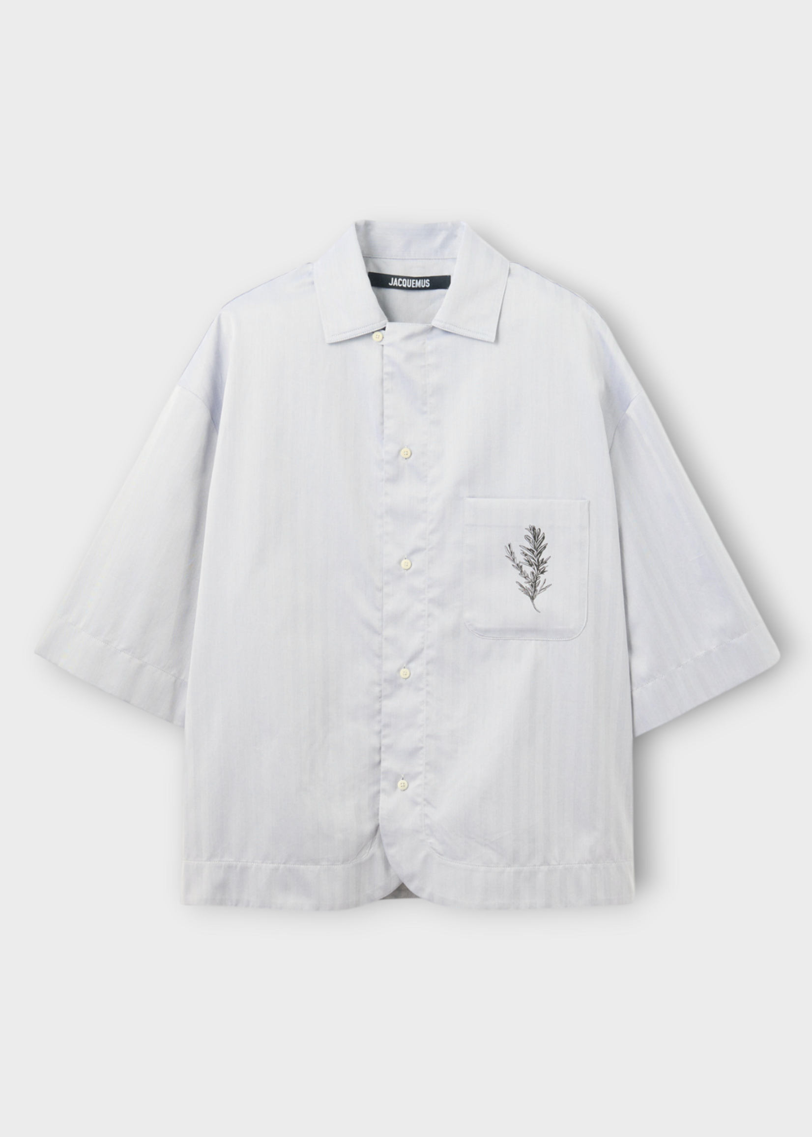 Jacquemus Jacquemus Shirt, Blue, Gardian Sort Sleeve Shirt In Rosemary Light Blue & Black