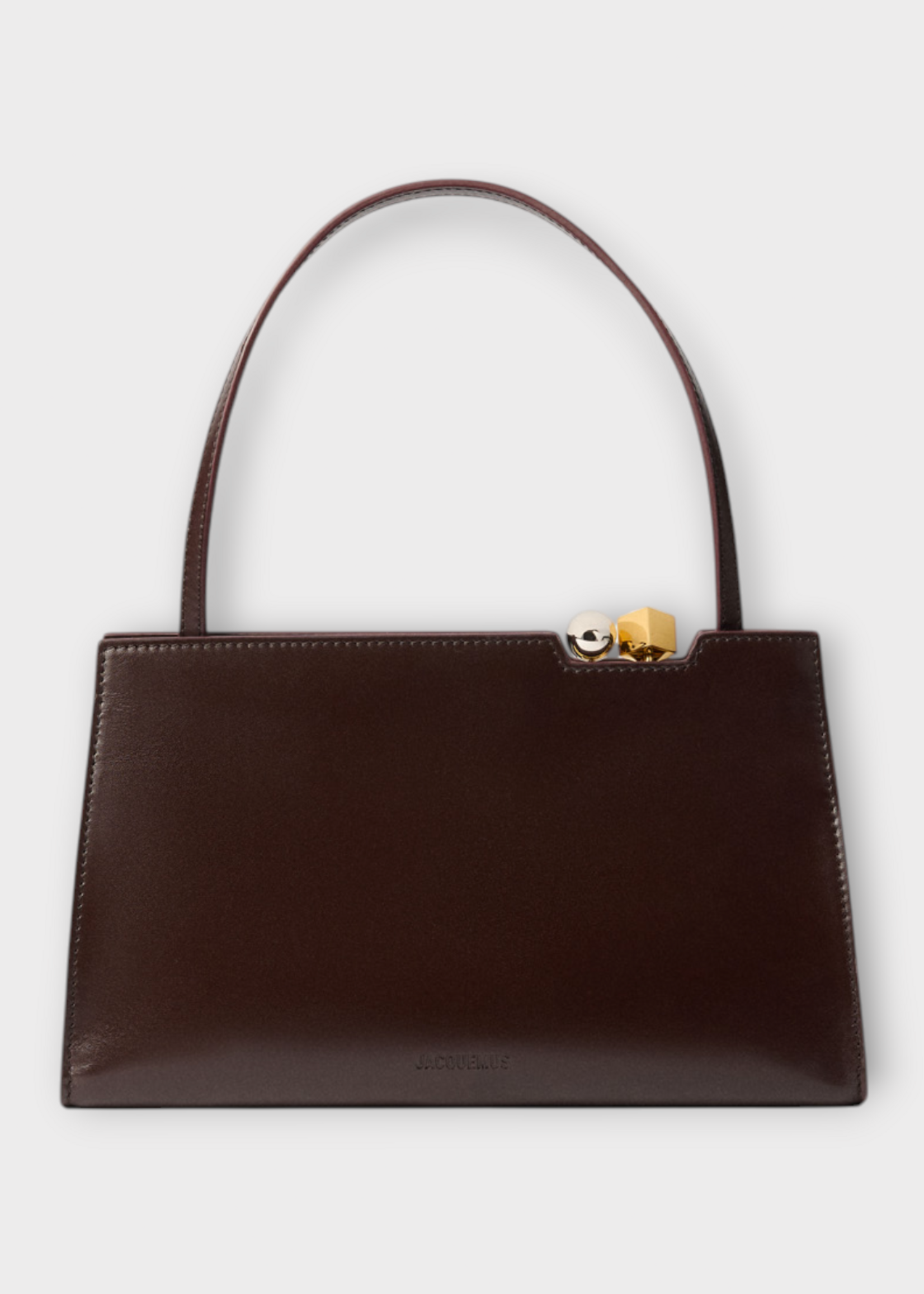 Jacquemus Jacquemus Bag, Brown, Le Salon Clutch Bag In Dark Burgundy