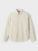 Jacquemus Jacquemus Shirt, Print, Simon Tailored Pyjama Shirts In White & Beige w/ Stripes Print