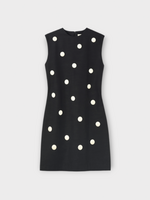 Destree Destree Dress, Print, Carole Sleeveless Mini Dress in Black & White w/ Dots Print