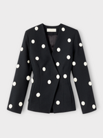 Destree Destree Jacket, Print, Aloise Double Breasted Blazer in Black & White w/ Dots Print