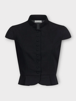 Destree Destree Top, Black, Amoako Cotton Sleeveless Buttoned Top in Black