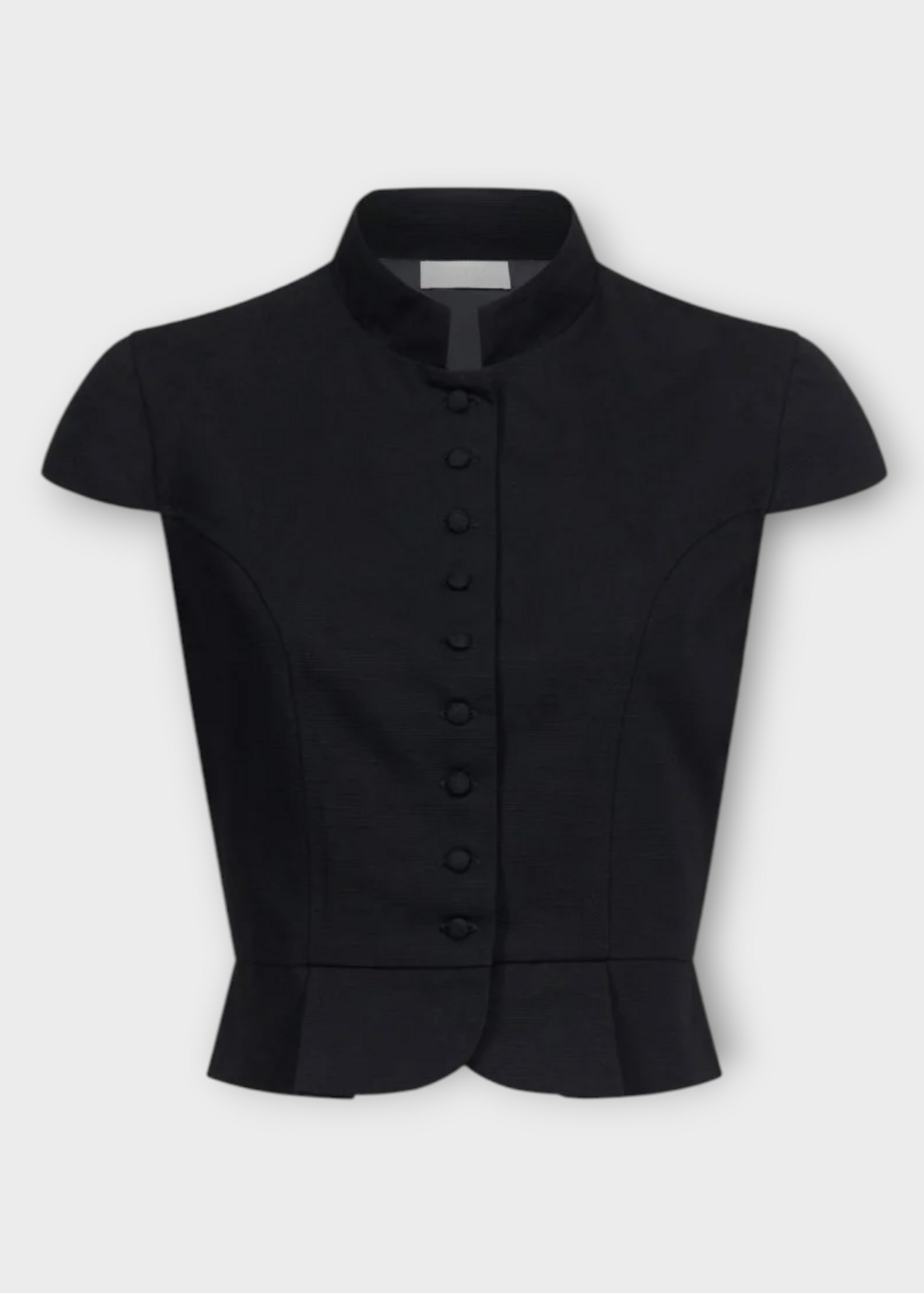 Destree Destree Top, Black, Amoako Cotton Sleeveless Buttoned Top in Black