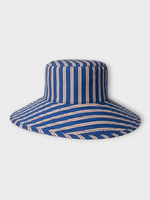 Destree Destree Hat, Print, Dylan Cotton Summer Hat in Blue & Red w/ Stripe Print