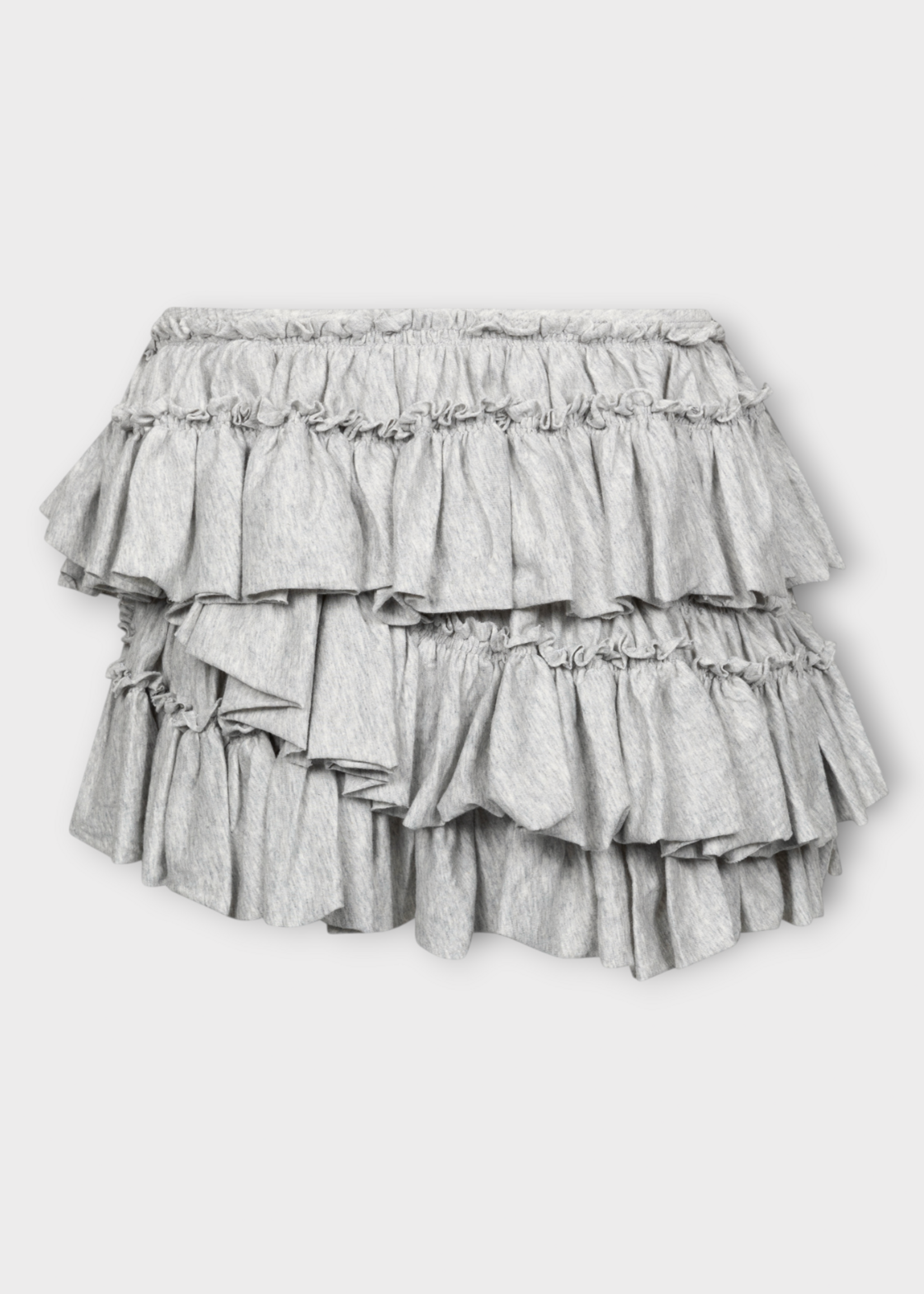 Dries Van Noten Dries Van Noten Shorts, Grey, Huryl Cotton Ruffled Mini Shorts In Grey Melange