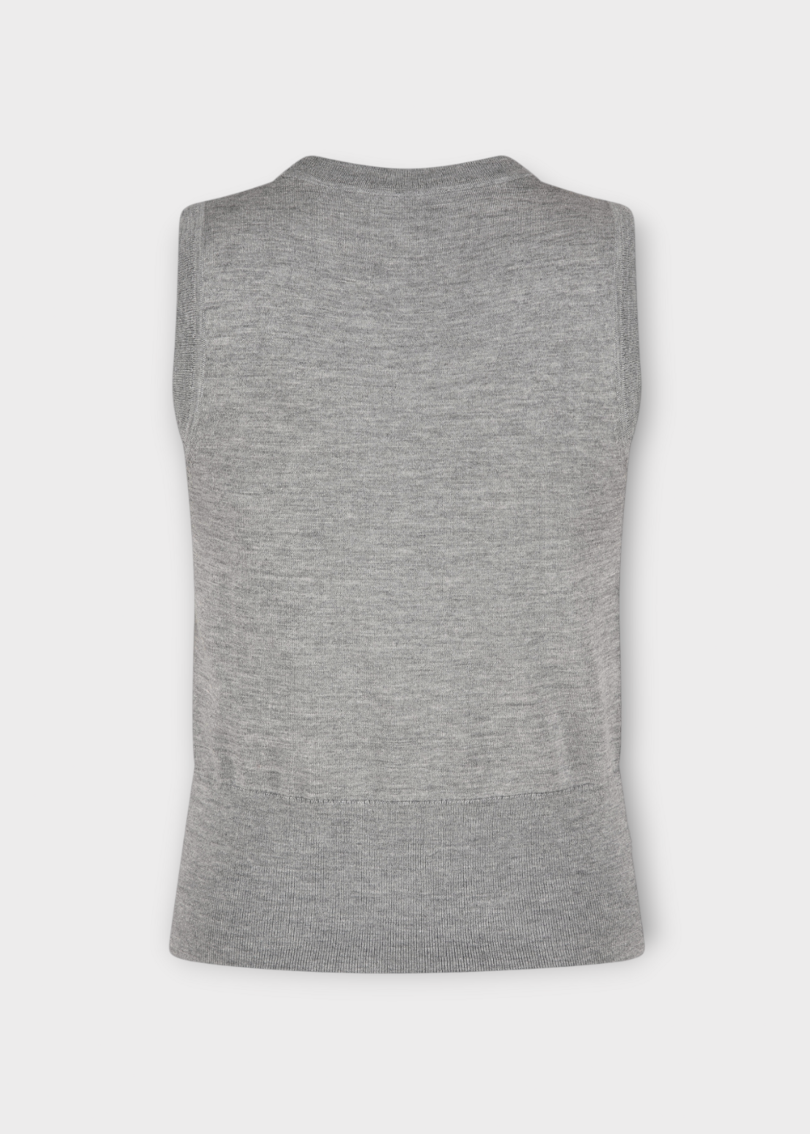 Dries Van Noten Dries Van Noten Top, Grey, Taja Merino Wool Sleeveless Embroidered Sweater In Grey