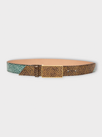 Dries Van Noten Dries Van Noten Belt, Print, Leather Belt in Brown w/ Dot Snake Print