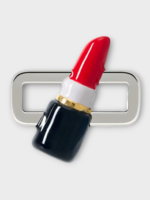 Poubel Poubel Charm, Print, Lipstick Charm Painted Enamel w/ Sterling Silver