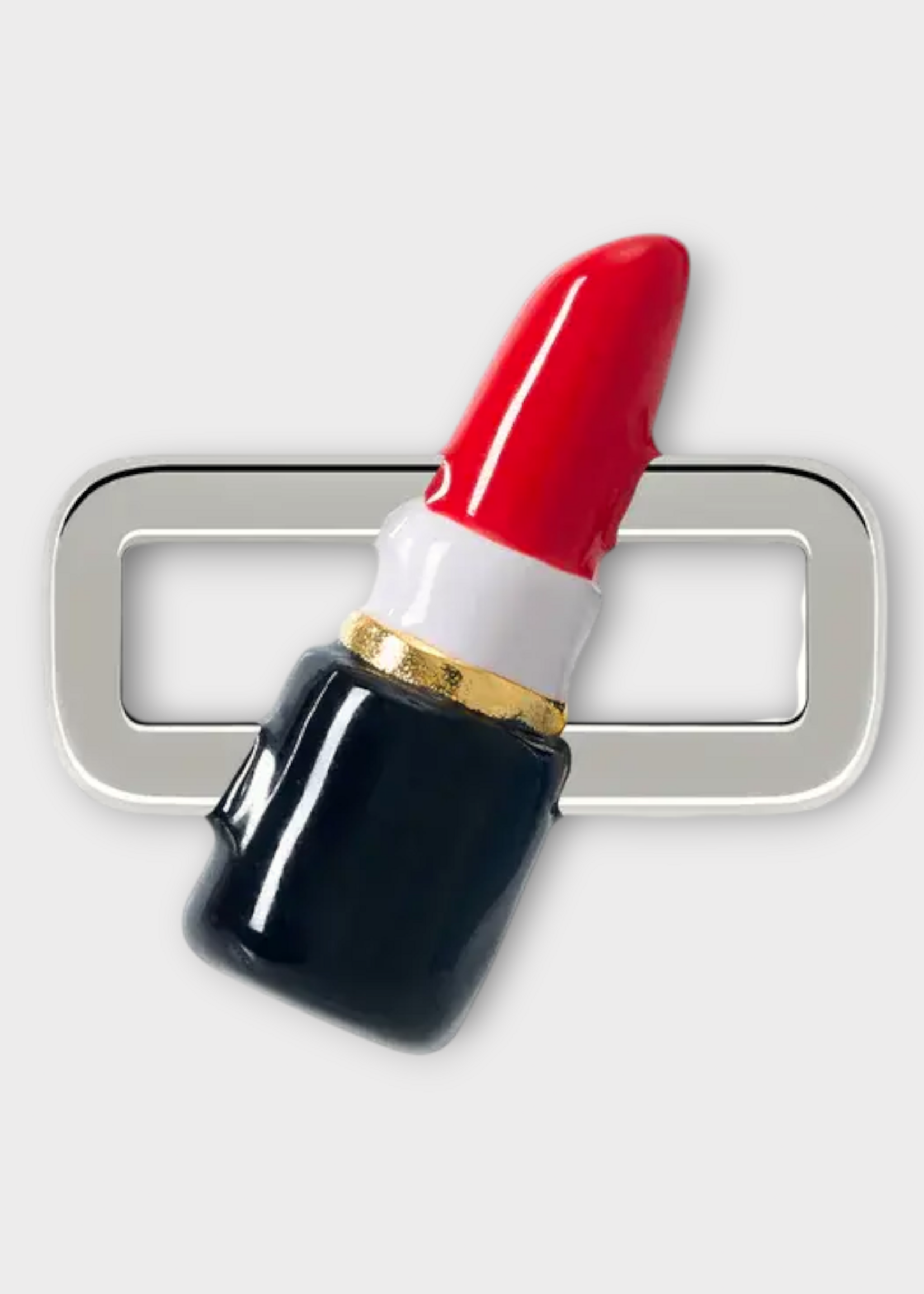 Poubel Poubel Charm, Print, Lipstick Charm Painted Enamel w/ Sterling Silver