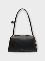 Alaia Alaia Bag, Brown, Le Bouledogue Medium Aged Leather Shoulder Bag In Ebene