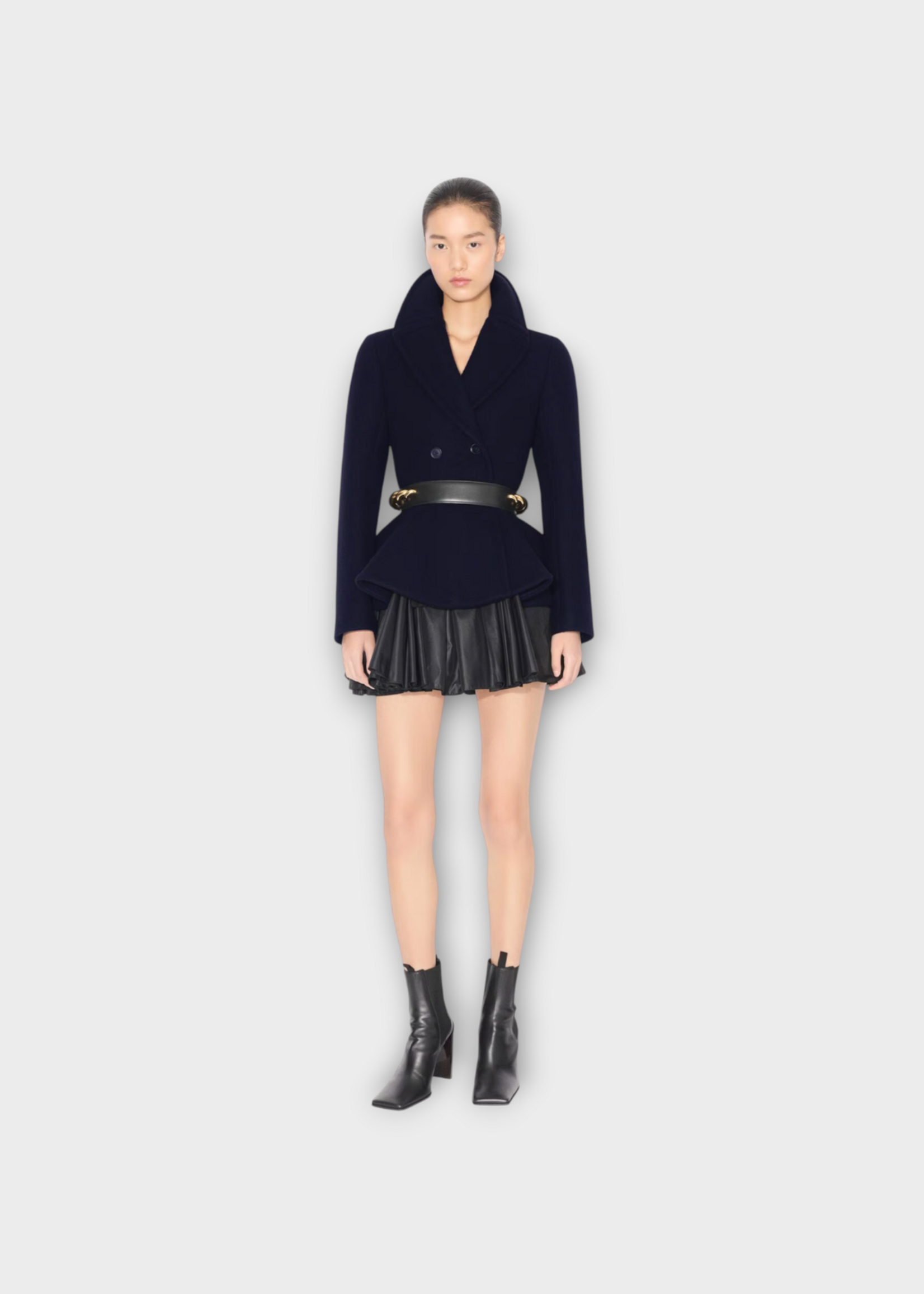 Alaia Alaia Dress, Black, Peplum Shiny Nylon A-Line Dress