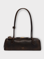 Alaia Alaia Bag, Brown, Le Teckel Medium Aged Leather Shoulder Bag in Ebene