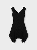 Givenchy Givenchy Dress, Black, V-Neck Sleeveless Asymmetric Mini Dress In Black