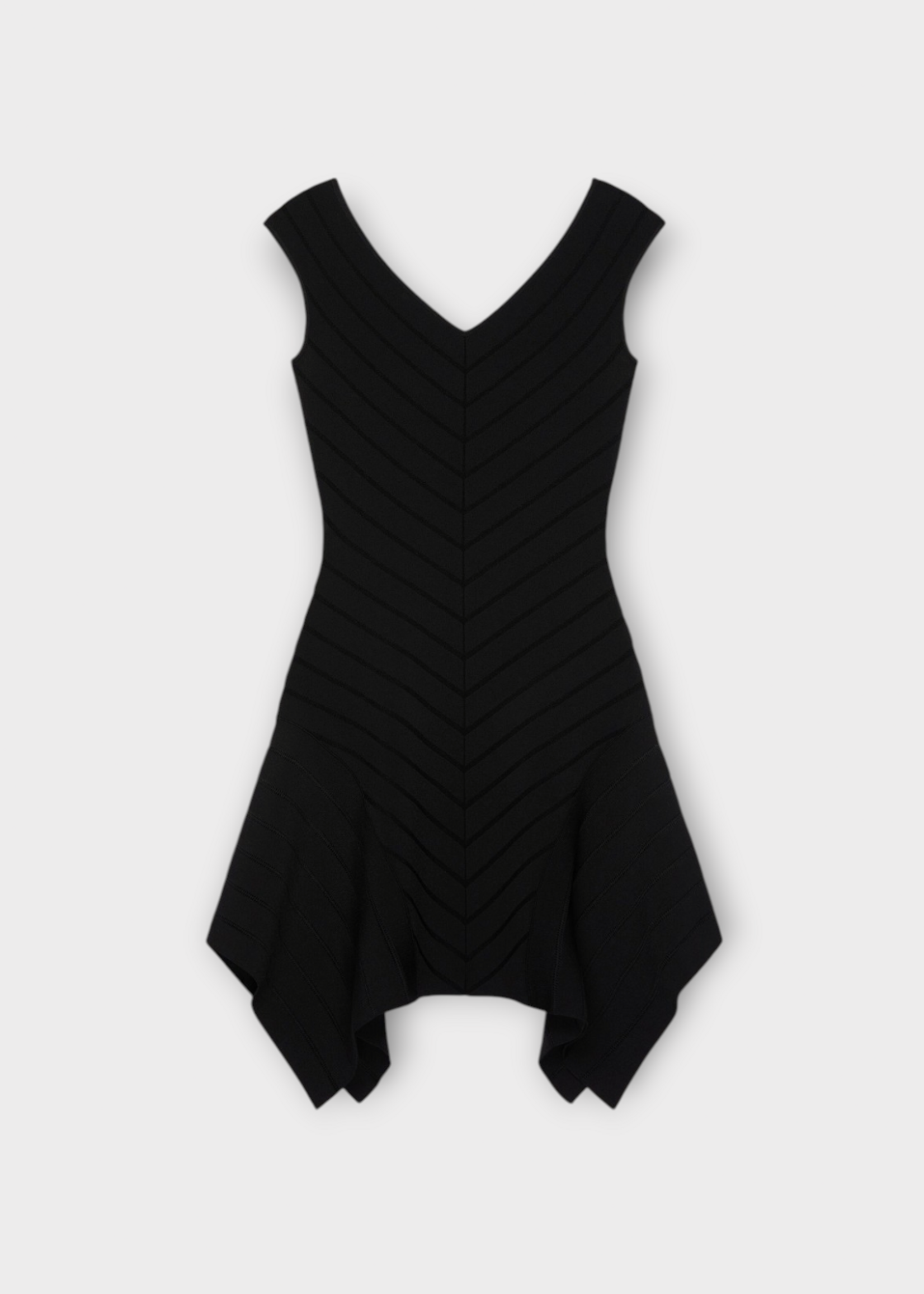 Givenchy Givenchy Dress, Black, V-Neck Sleeveless Asymmetric Mini Dress In Black