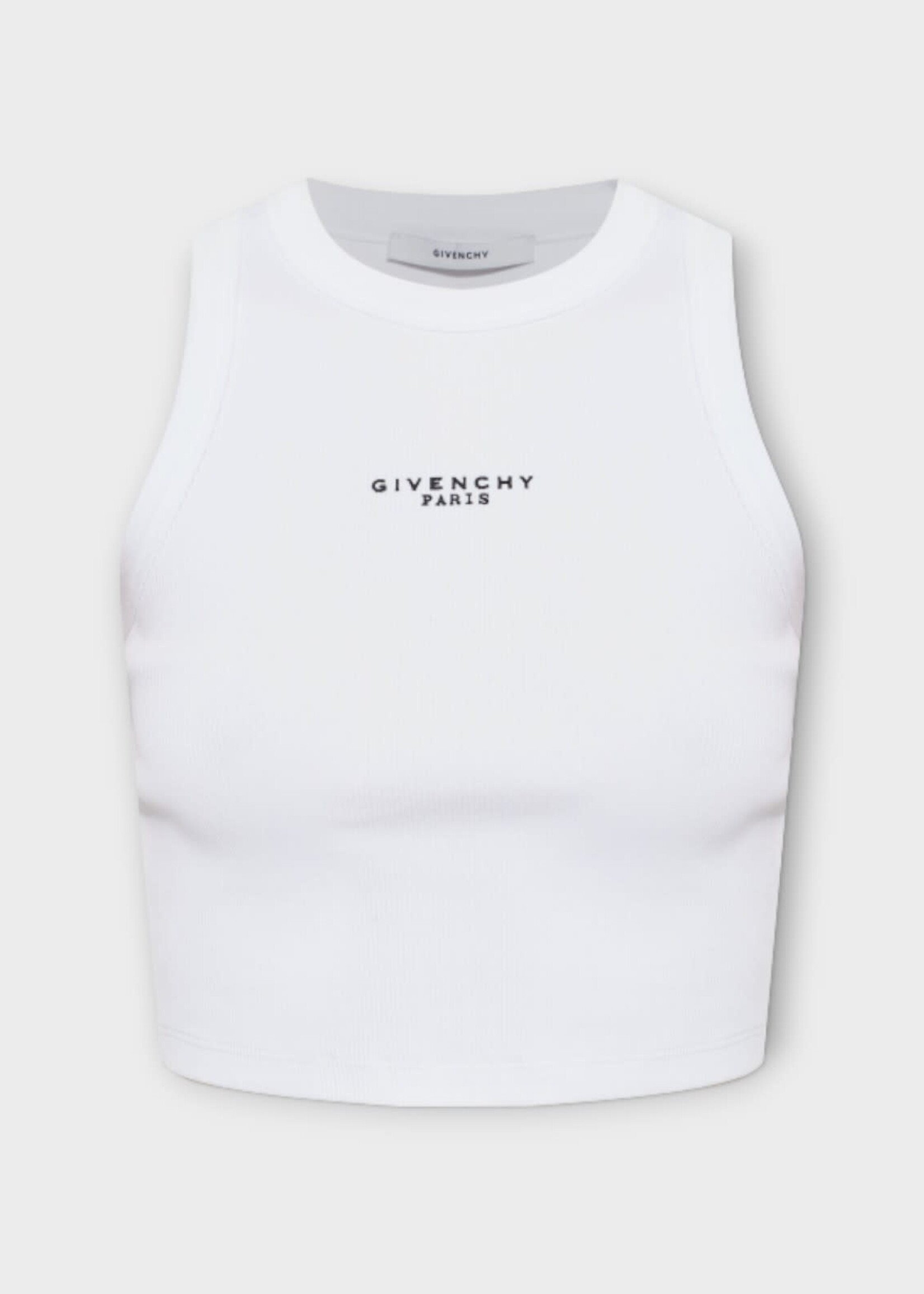 Givenchy Givenchy T-Shirt, White, Cotton Cropped Tank Top in White w/ Logo Print
