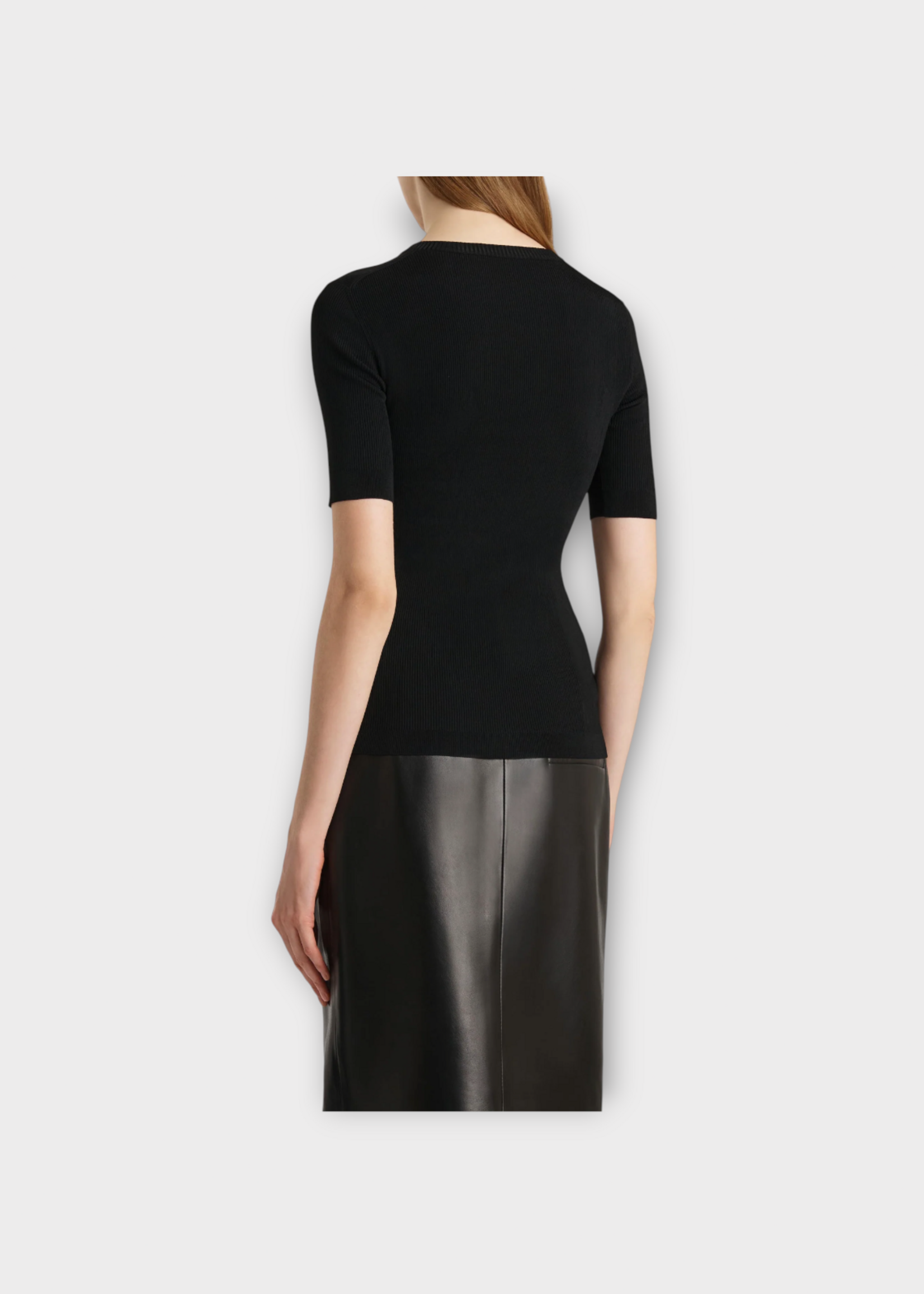 Khaite Khaite Top, Black, Maj Crew Neck Short Sleeve Top In Black