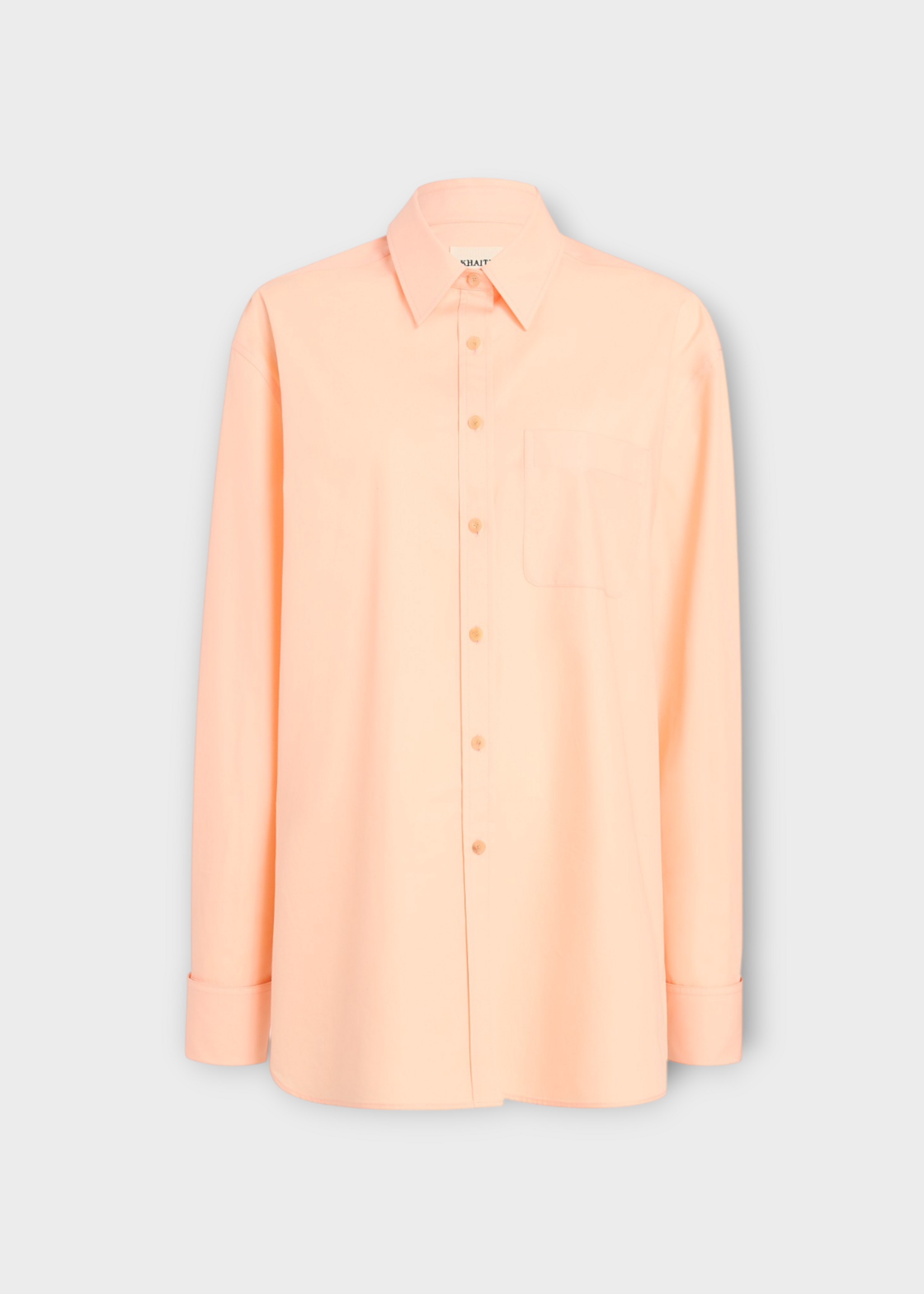Khaite Khaite Shirt, Pink, Newton Cotton Classic Top In Light Peach w/ Chest Pocket