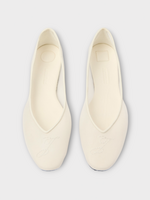 Jacquemus Jacquemus Flats, White, Ovalo Ballet Flats In White w/ Embroidery