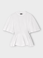 Balenciaga Balenciaga T-Shirt, White, Cotton Crew Neck Shaped T-shirt In White w/ Cinched Waistline