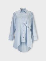 Marques' Almeida Marques' Almeida Shirt, Blue, Cotton Oversized Cinch Belt Shirt In Blue