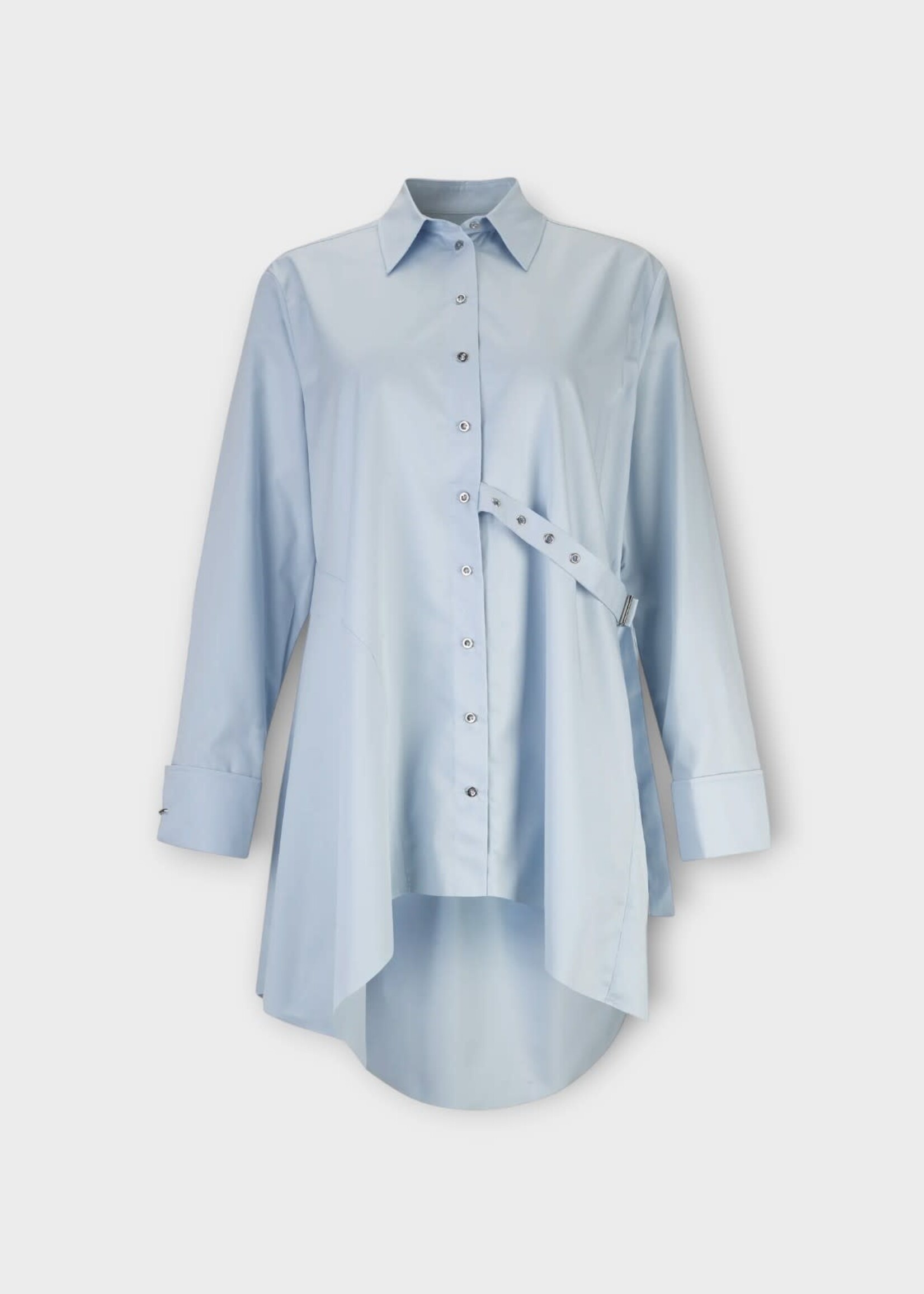 Marques' Almeida Marques' Almeida Shirt, Blue, Cotton Oversized Cinch Belt Shirt In Blue