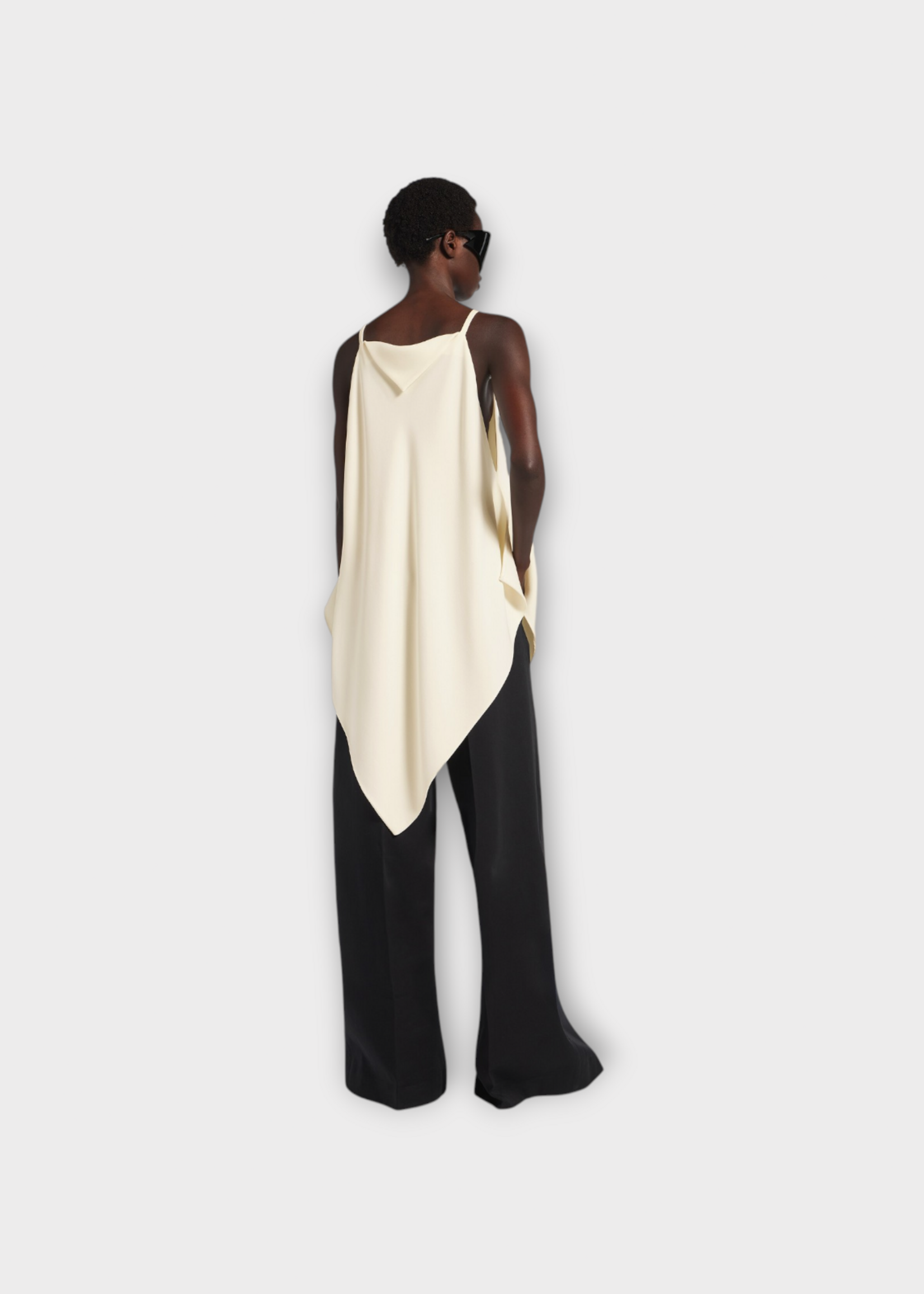 Balenciaga Balenciaga Top, White, Silk & Wool Scarf Top In Ivory #18