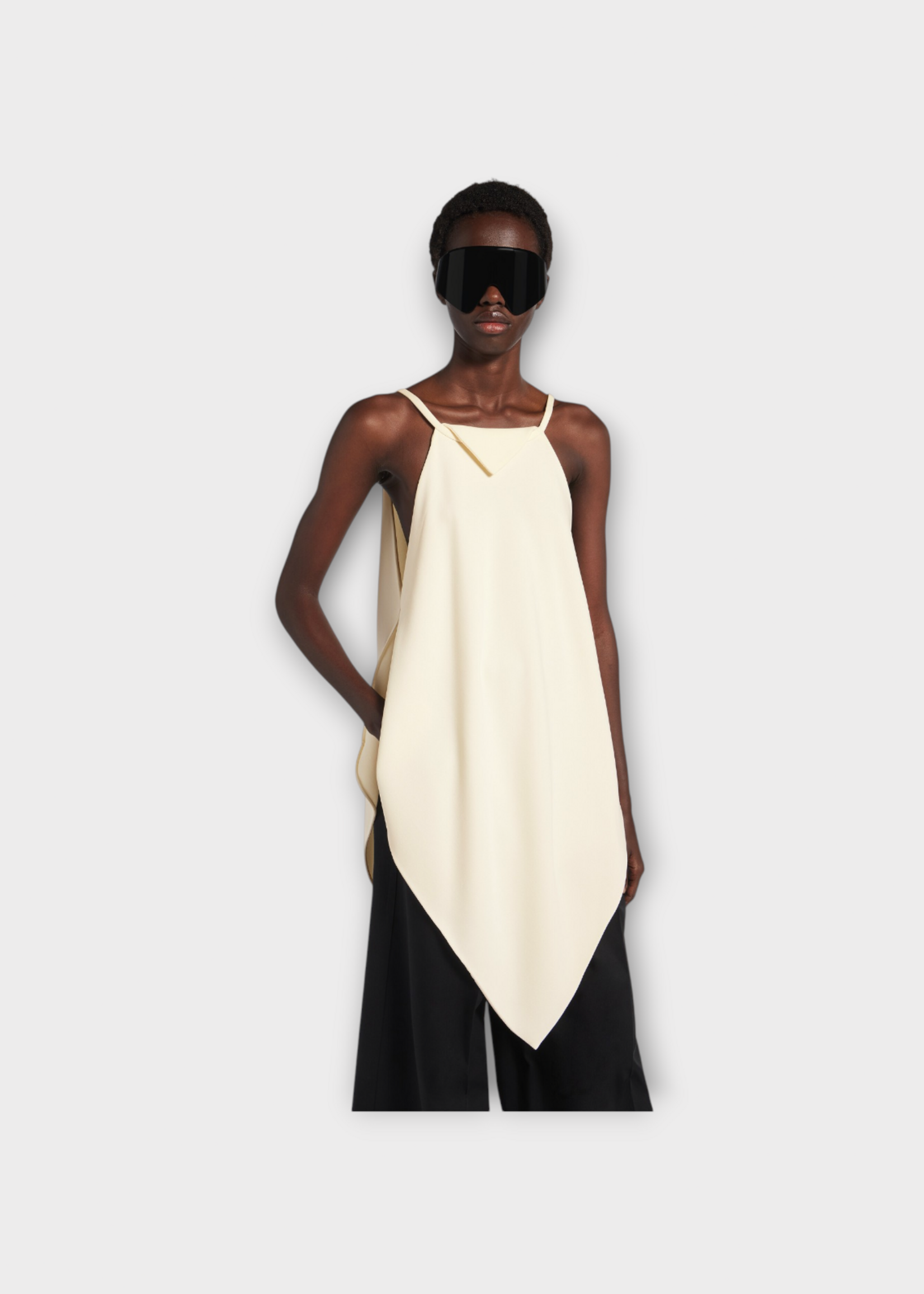 Balenciaga Balenciaga Top, White, Silk & Wool Scarf Top In Ivory #18