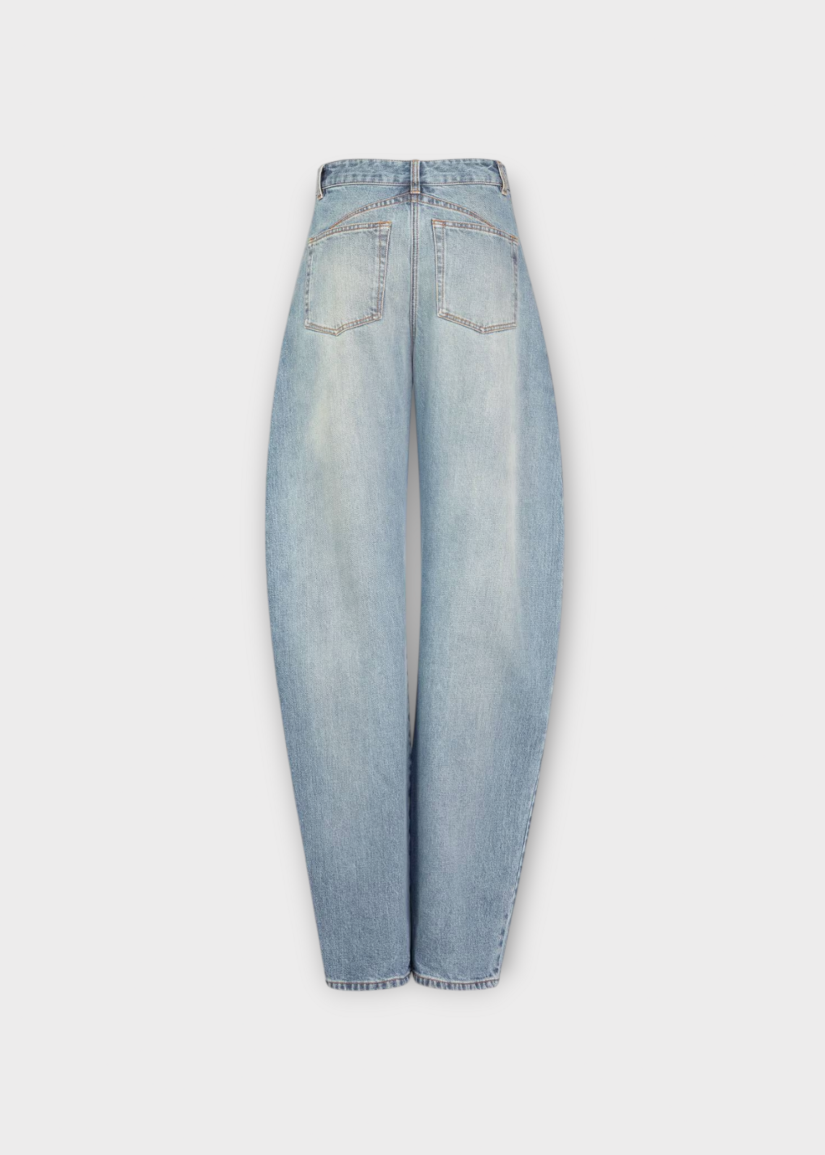 Alaia Alaia Jeans, Blue, Low Waist Round Leg Denim Pants in Faded Blue