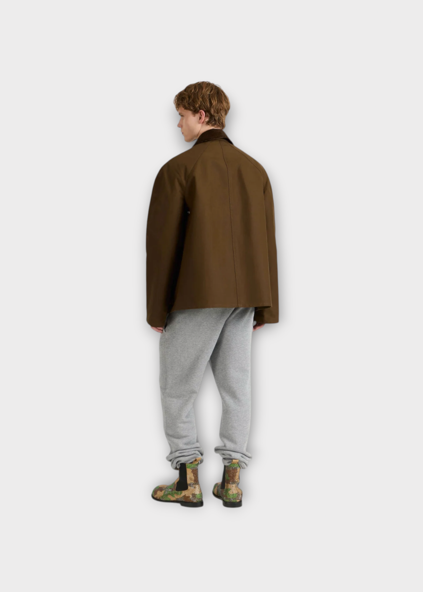 J.W. Anderson J.W.Anderson Jacket, Green, Waxed Cotton Raglan Sleeve Outdoor Jacket In Dark Olive