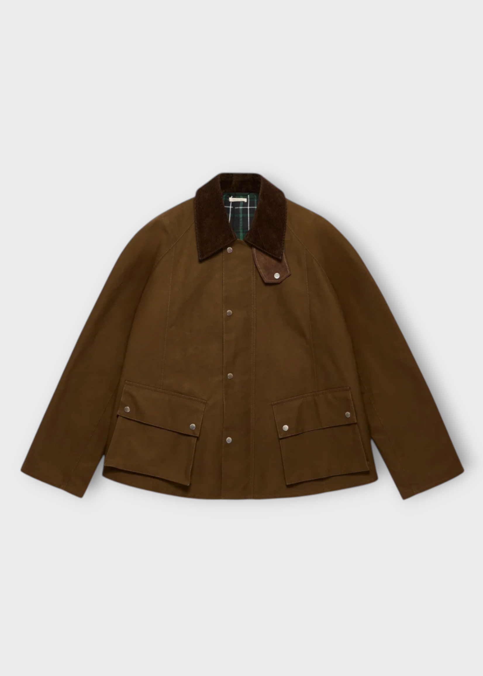 J.W. Anderson J.W.Anderson Jacket, Green, Waxed Cotton Raglan Sleeve Outdoor Jacket In Dark Olive