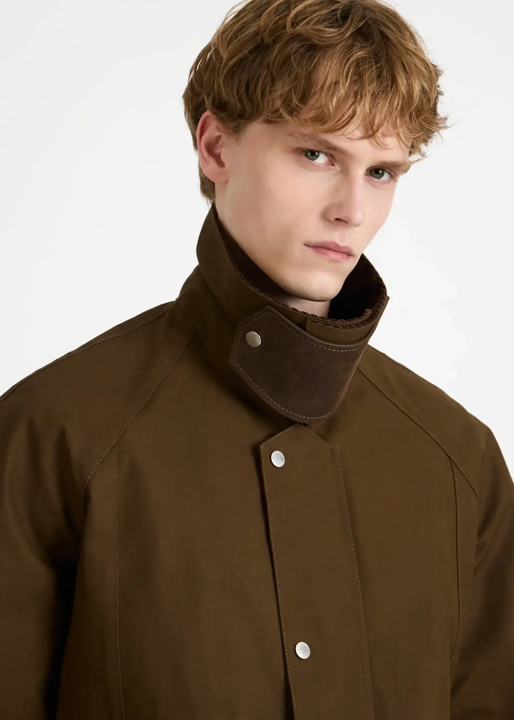 J.W. Anderson J.W.Anderson Jacket, Green, Waxed Cotton Raglan Sleeve Outdoor Jacket In Dark Olive