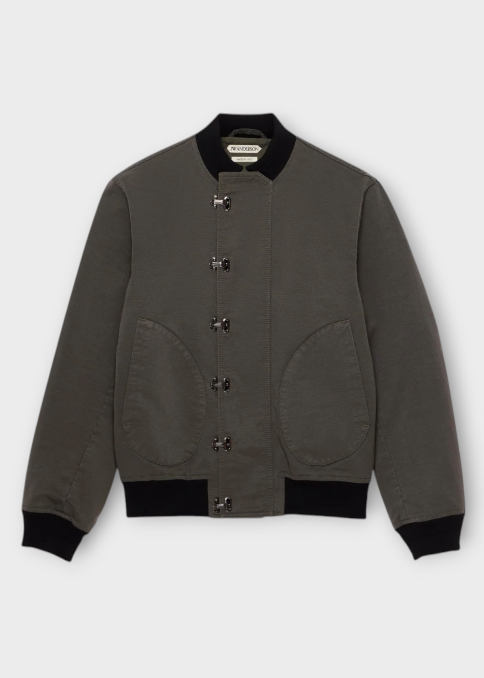 J.W. Anderson J.W.Anderson Jacket, Grey, Corded Cotton Deck Jacket In Dark Grey