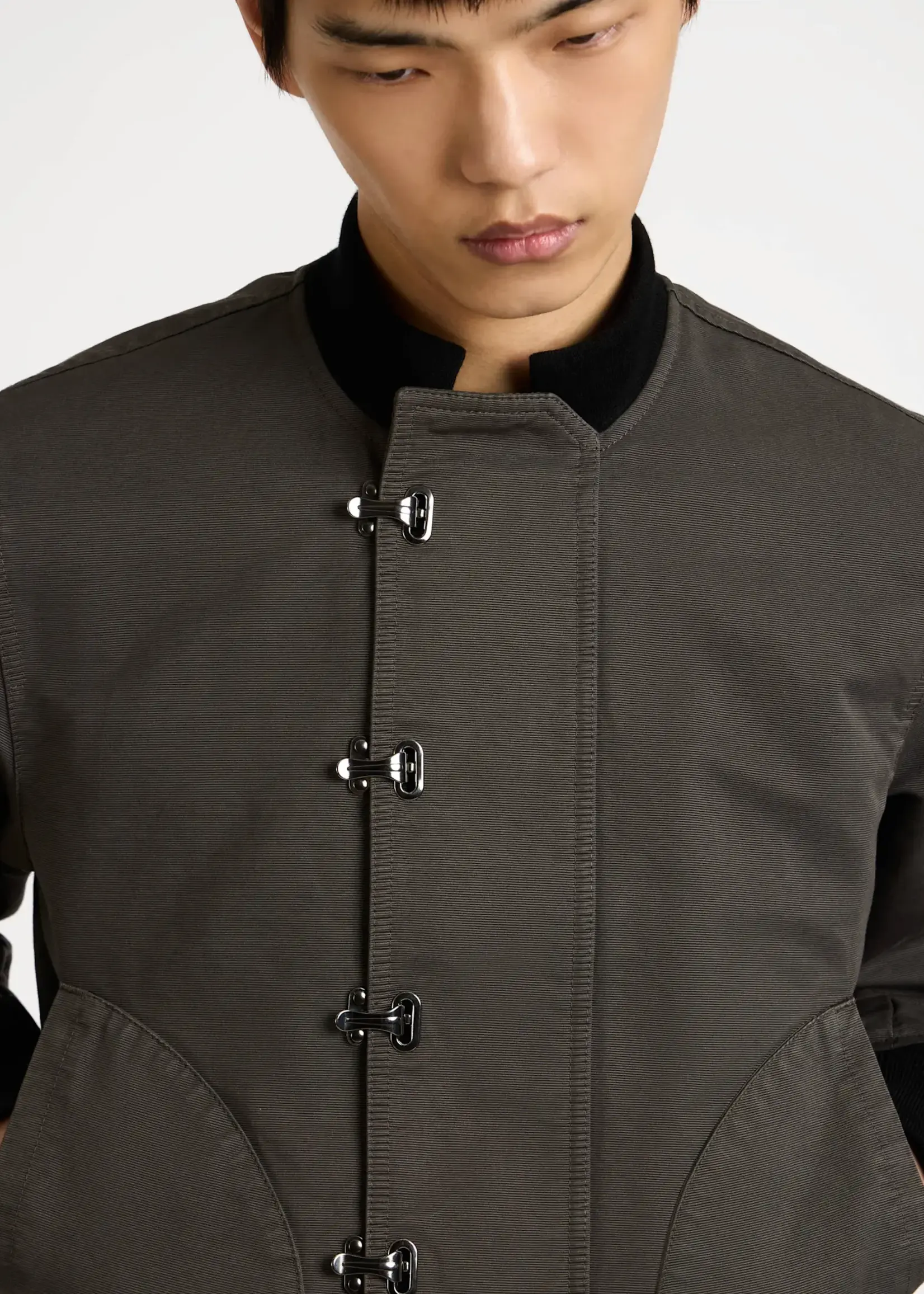 J.W. Anderson J.W.Anderson Jacket, Grey, Corded Cotton Deck Jacket In Dark Grey