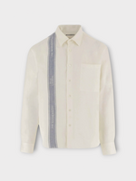 J.W. Anderson J.W.Anderson Shirt, Multi, Linen Classic Fit Shirt In Off White & Blue w/ Tea Towel Stripe
