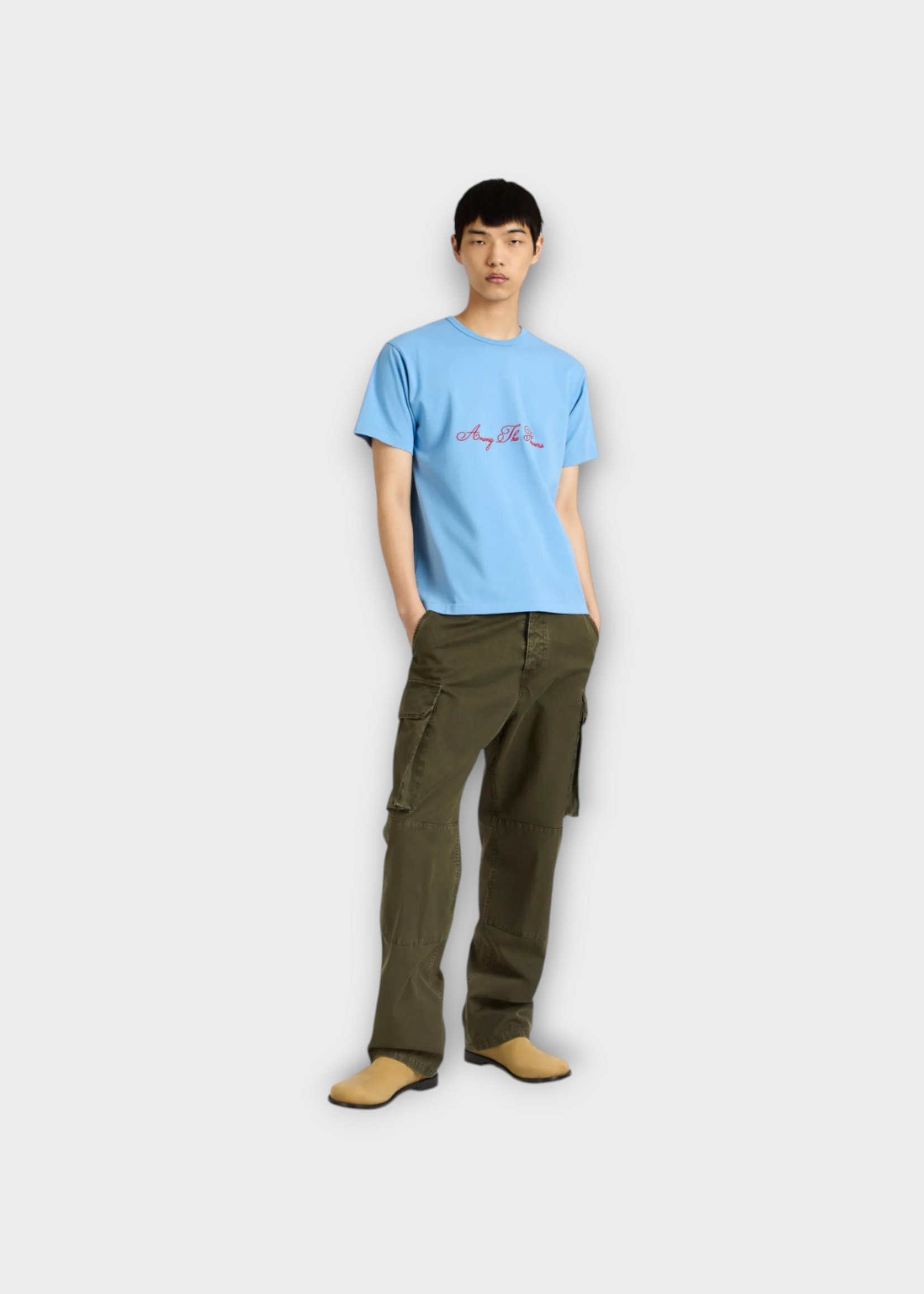 J.W.Anderson J.W.Anderson Trousers, Green, Cotton Cargo Trousers In Khaki