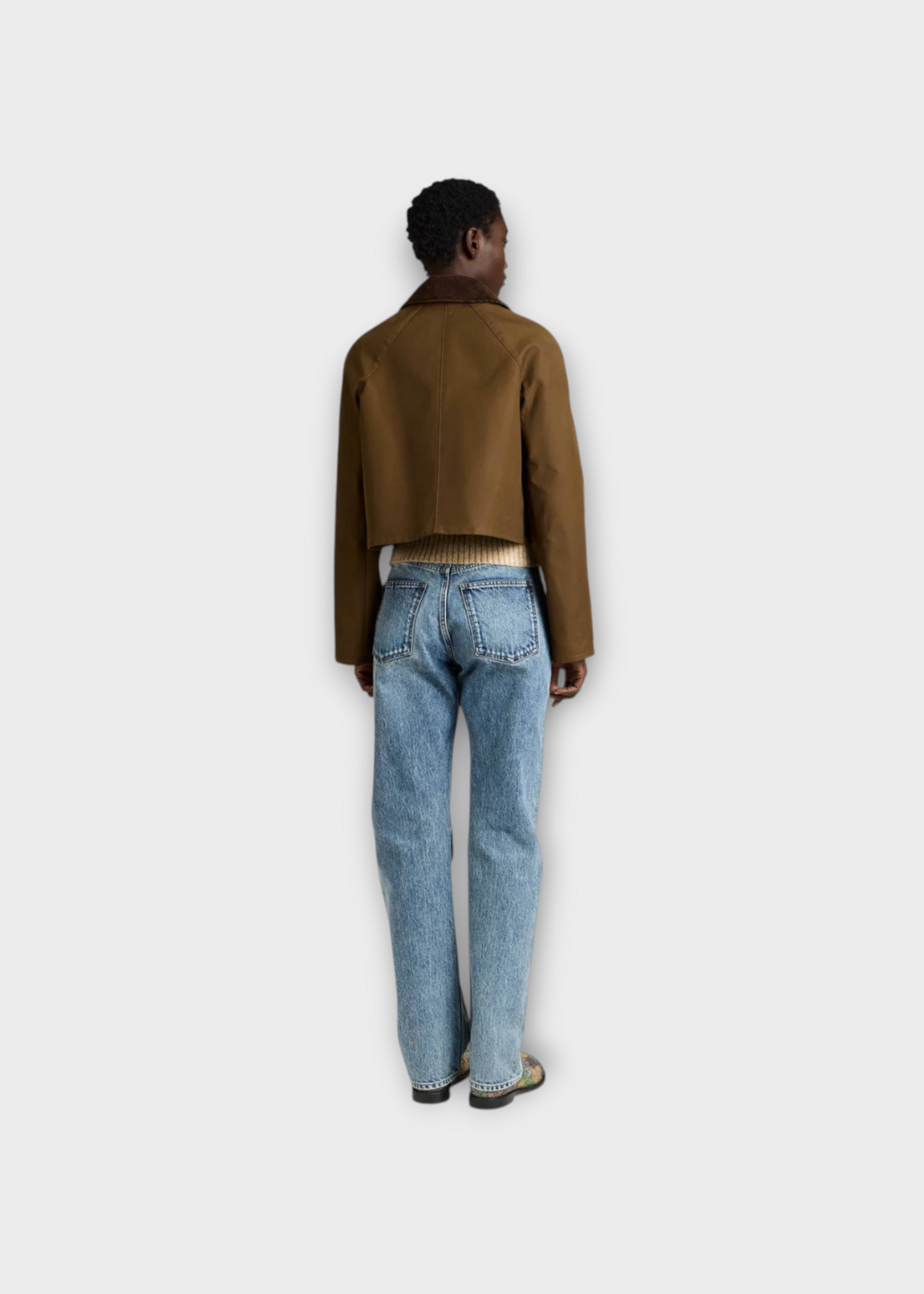 J.W. Anderson J.W.Anderson Jacket, Green, Cotton Cropped Barn Jacket In Dark Olive