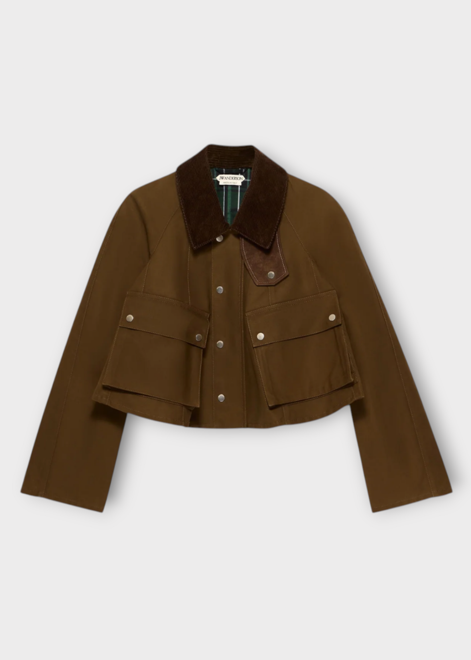 J.W. Anderson J.W.Anderson Jacket, Green, Cotton Cropped Barn Jacket In Dark Olive