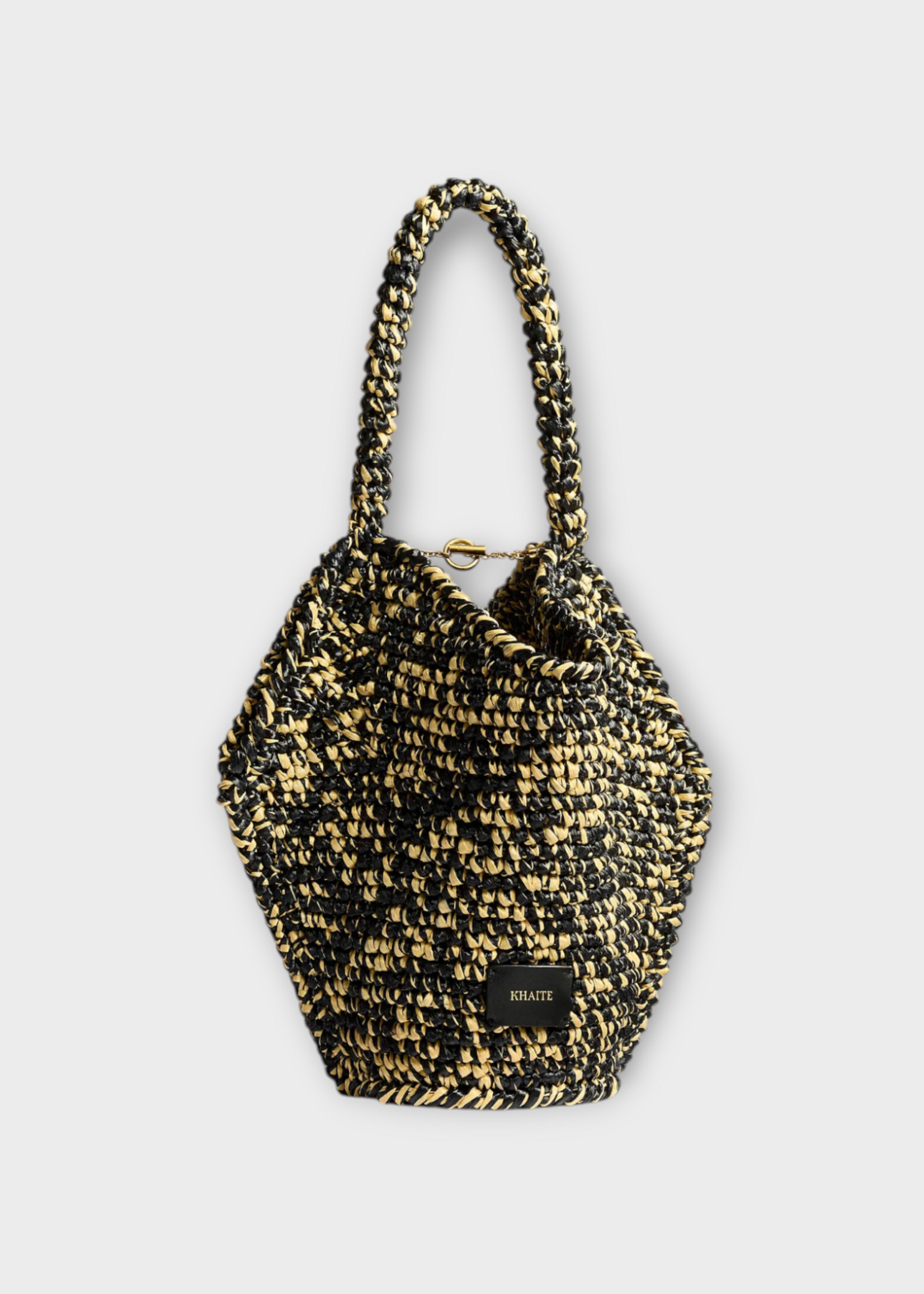 Khaite Khaite Bag, Multi, Mini Lotus Raffia Tote Bag In Black & White