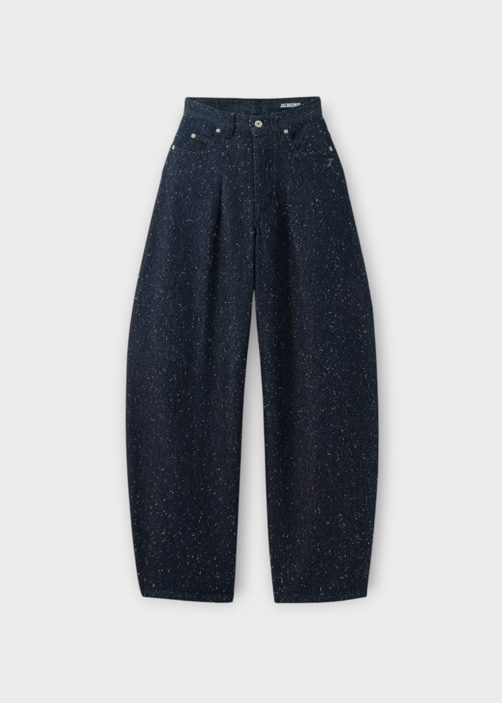Jacquemus Jacquemus Jeans, Navy, Le De-Nimes High Waist Wide Leg Denim Pants In Navy