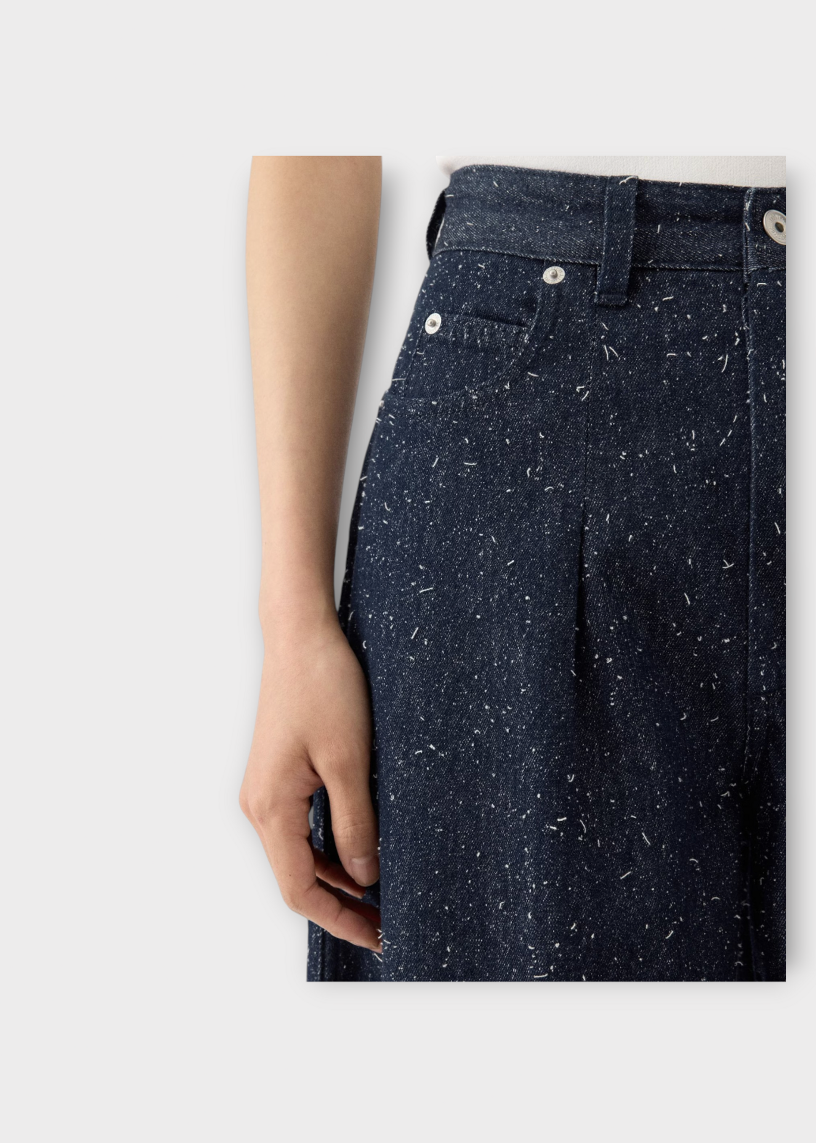 Jacquemus Jacquemus Jeans, Navy, Le De-Nimes High Waist Wide Leg Denim Pants In Navy