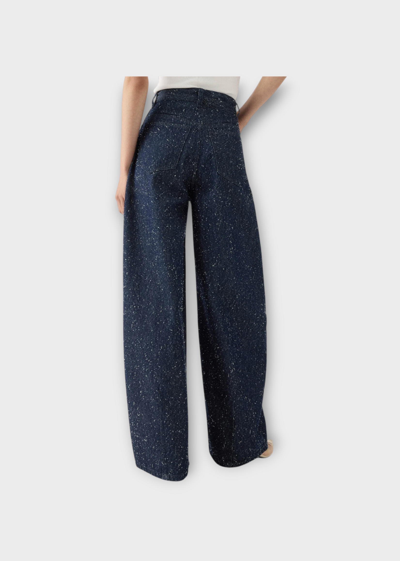 Jacquemus Jacquemus Jeans, Navy, Le De-Nimes High Waist Wide Leg Denim Pants In Navy