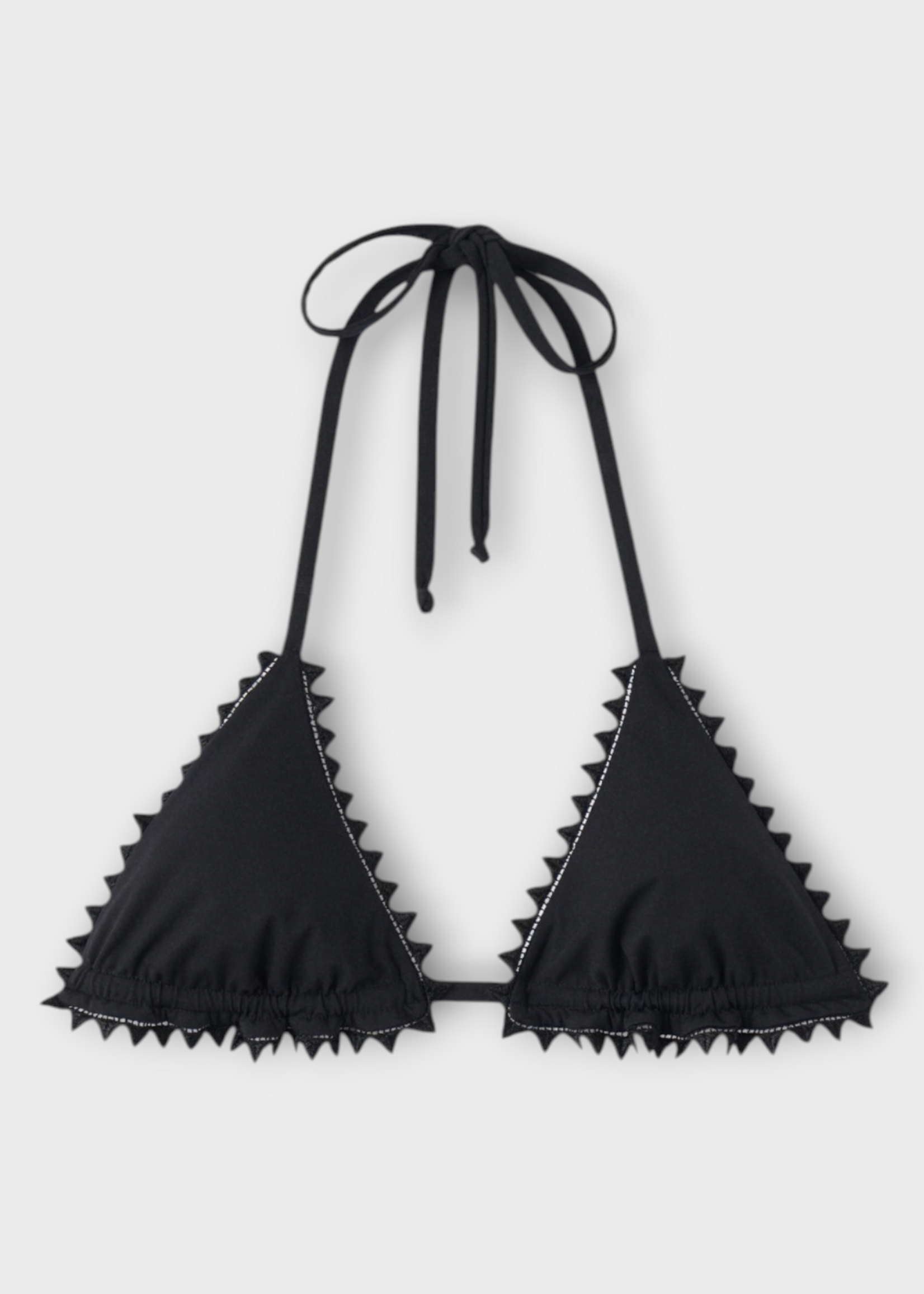 Jacquemus Jacquemus Swimwear, Black, Le Haut De Maillot Picot Triangle Bikini Top In Black