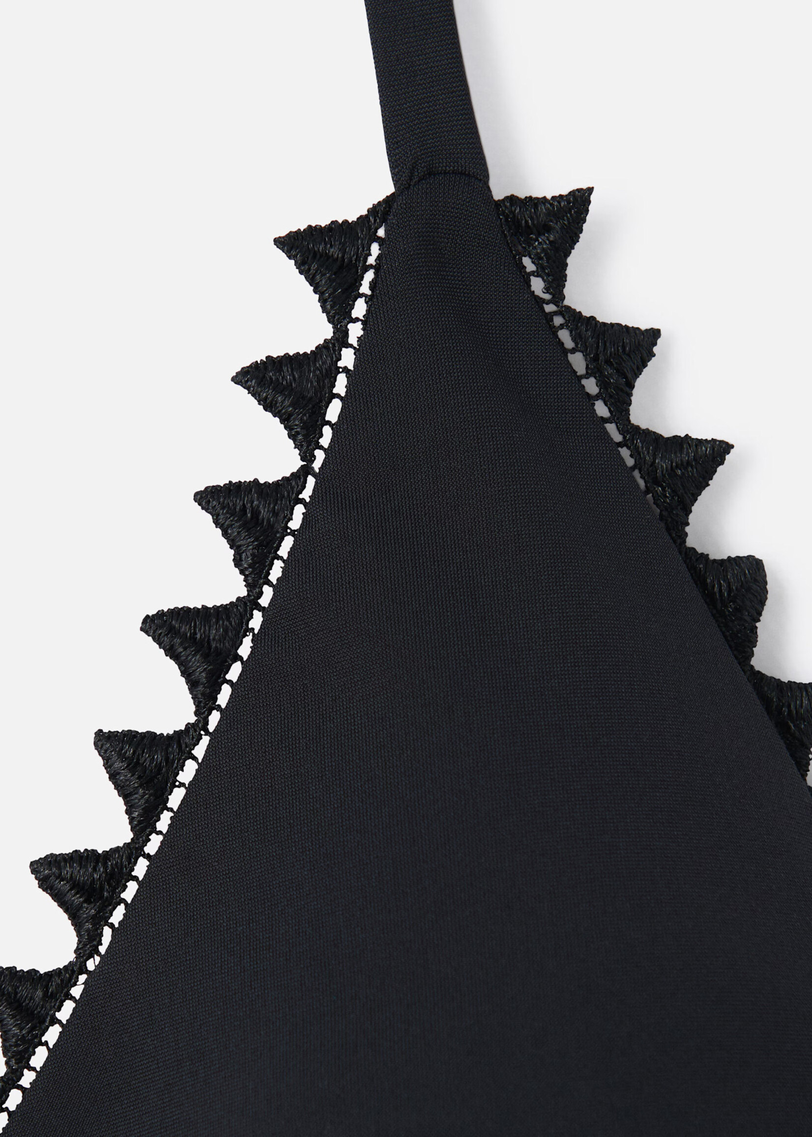 Jacquemus Jacquemus Swimwear, Black, Le Haut De Maillot Picot Triangle Bikini Top In Black